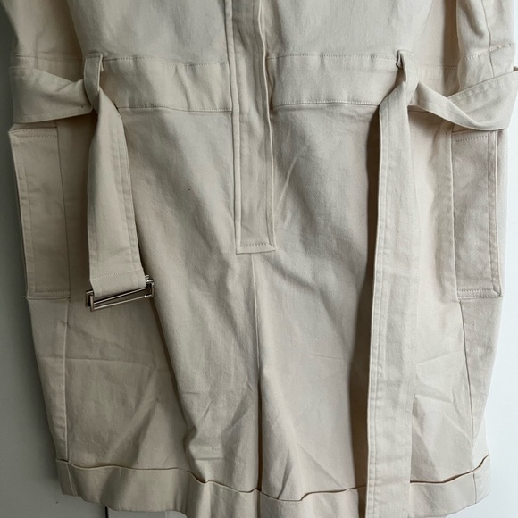 Ivory Belted zip-up romper in medium - Picture 5 of 7